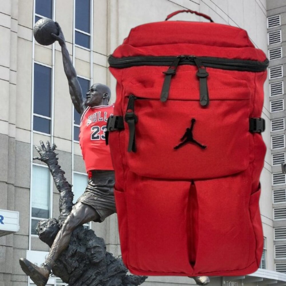 Vintage Nike Air Jordan Jumpman Red Black Campus Gym Laptop Bookbag Backpack 22"